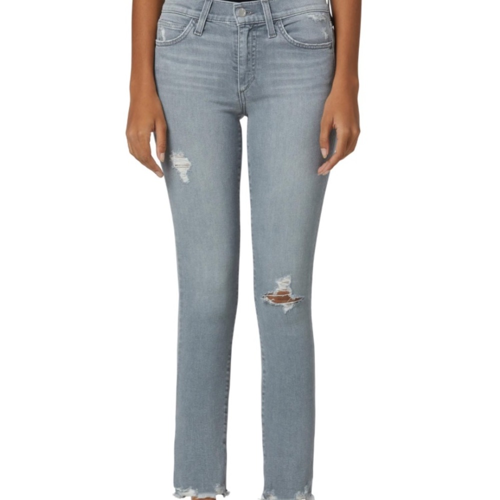 Joe’s Jeans Lara Mid-Rise Distressed Straight Ankle Jeans